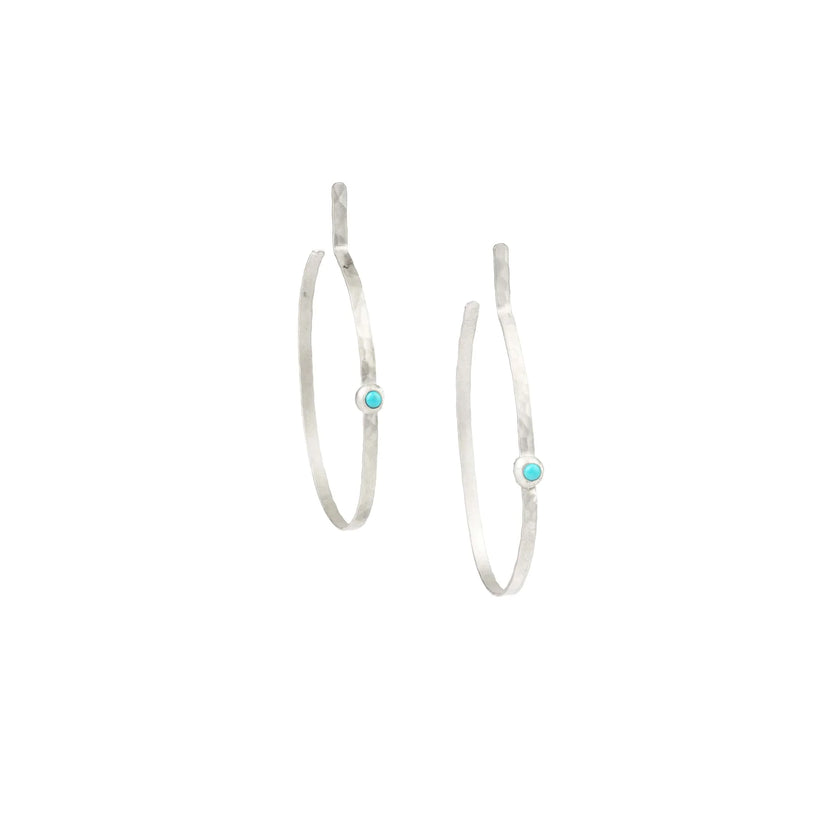 Dia Hoop Earrings- Sterling Silver