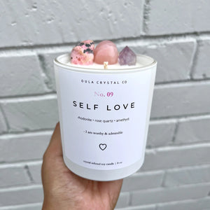 Self Love Crystal Candle