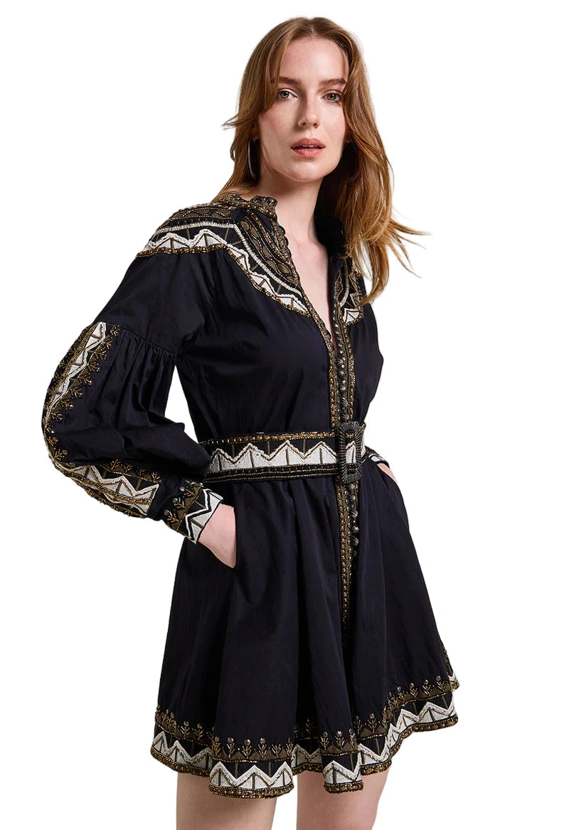 mini renaissance dress RENAISSANCE MINI DRESS, ONYX Black / XS