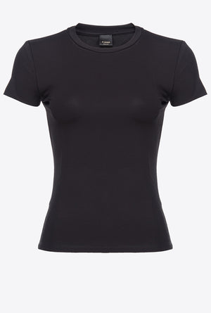 Black Spandex Fitted Tee