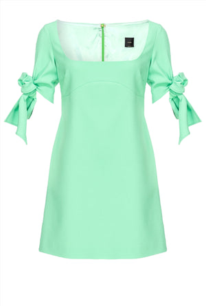 Green Mini Dress with Bow Sleeves