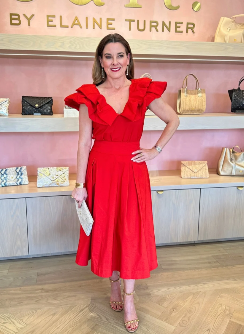 essentiel antwerp red dress Crew Neck Long Dress w/ Tags