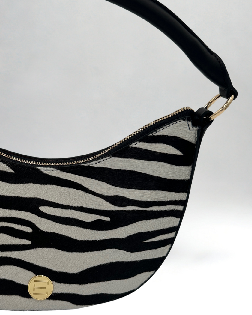 Sawyer Shoulder Bag- Zebra Haircalf