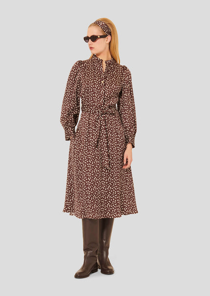 Rivoltina Brown with White Polka Dot Dress