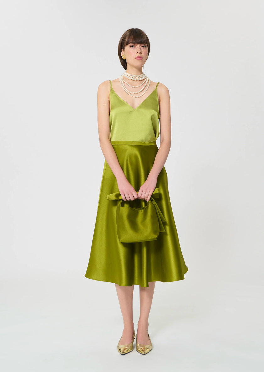 Josephine Green Duchess Satin Skirt - Edit by Elaine Turner