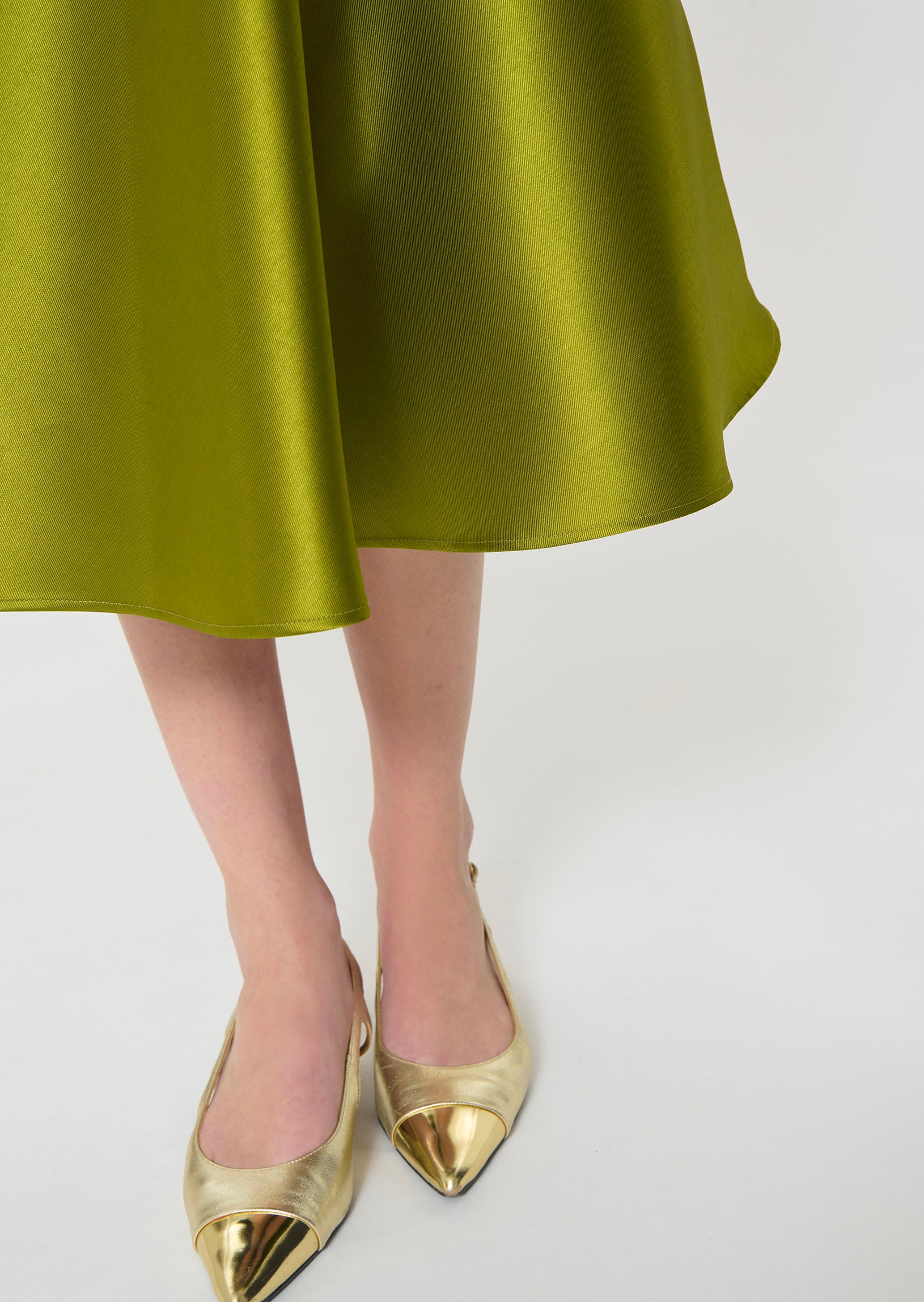 Josephine Green Duchess Satin Skirt - Edit by Elaine Turner
