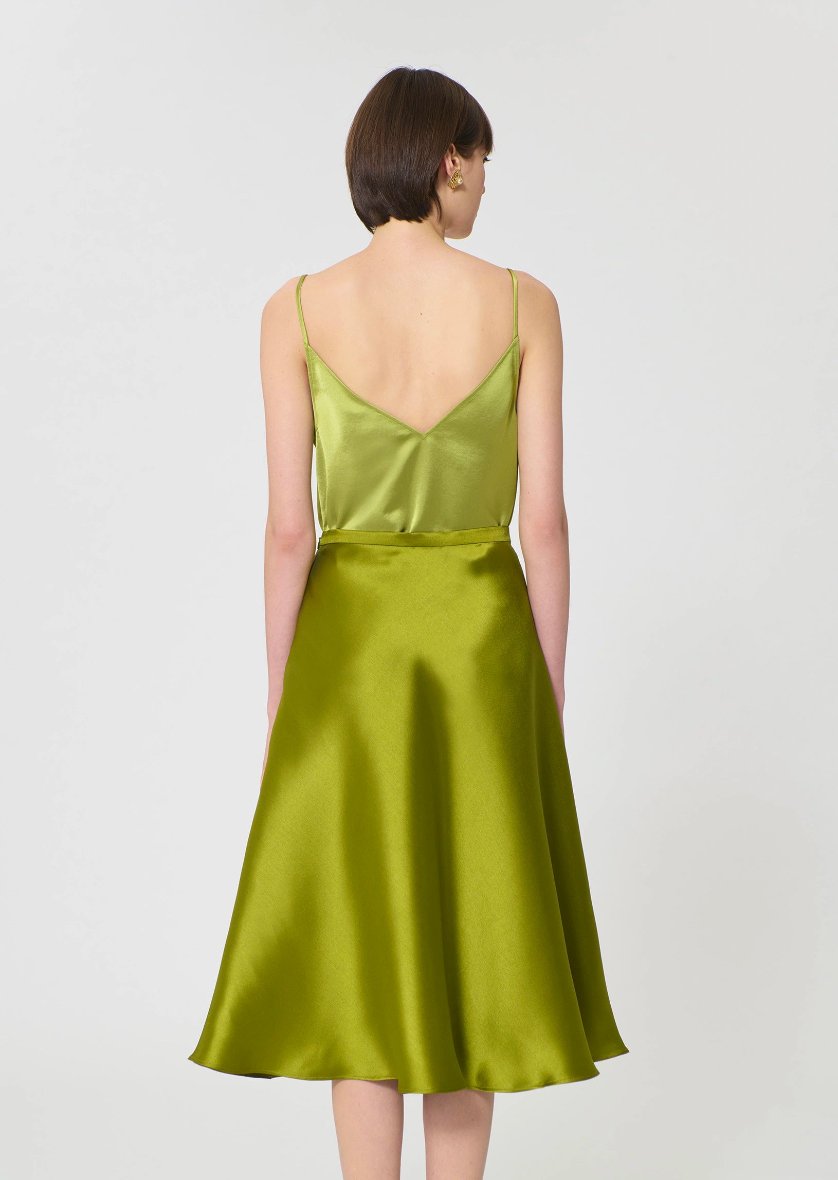 Josephine Green Duchess Satin Skirt - Edit by Elaine Turner
