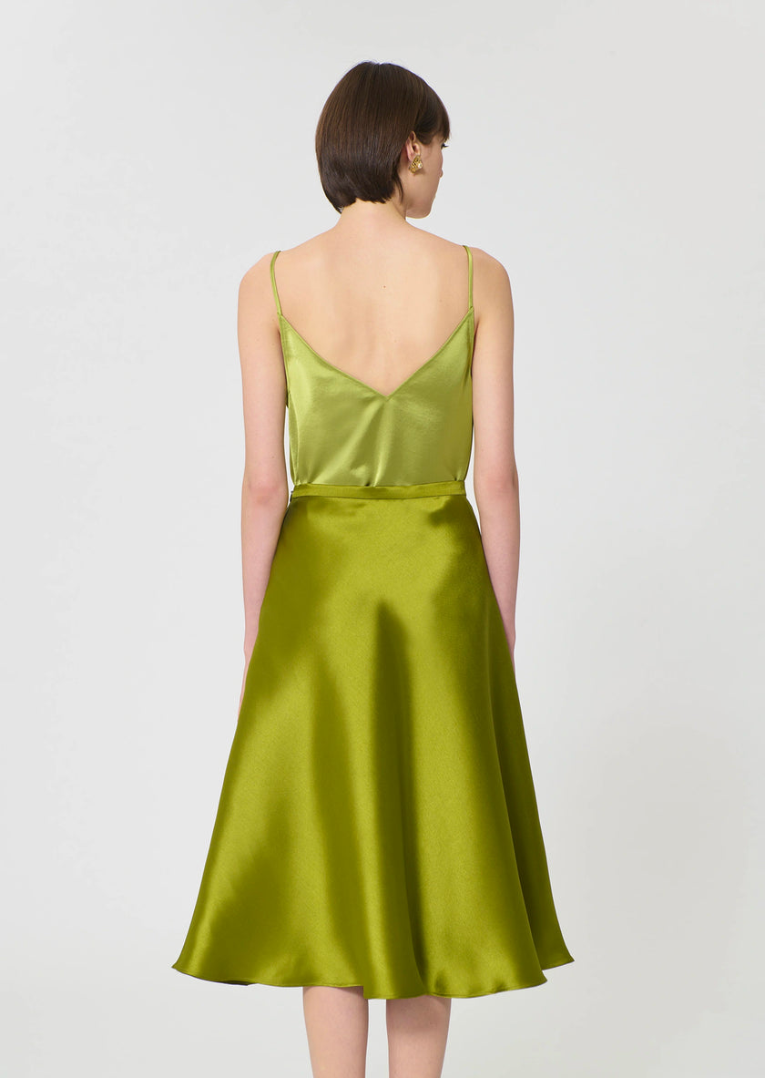 Josephine Green Duchess Satin Skirt - Edit by Elaine Turner