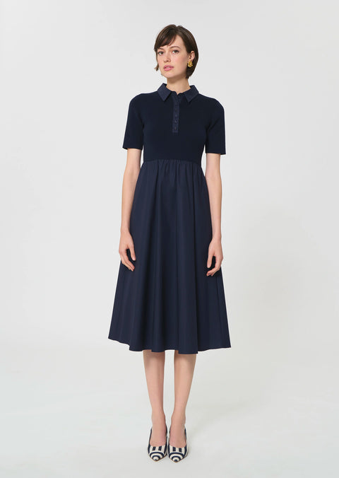 Tara Jarmon- Rio Midnight Blue Cotton Dress