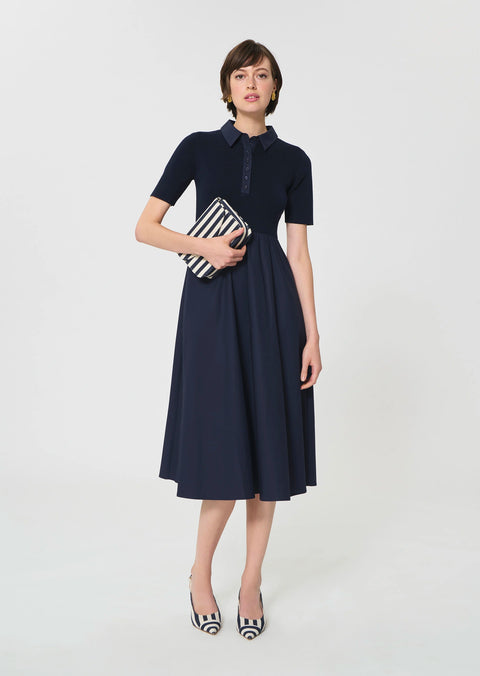 Tara Jarmon- Rio Midnight Blue Cotton Dress