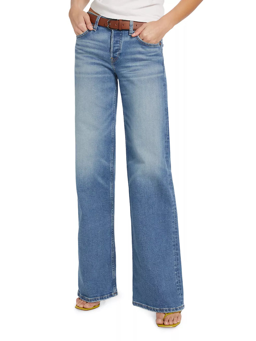 Mid Rise Wide Leg Jeans
