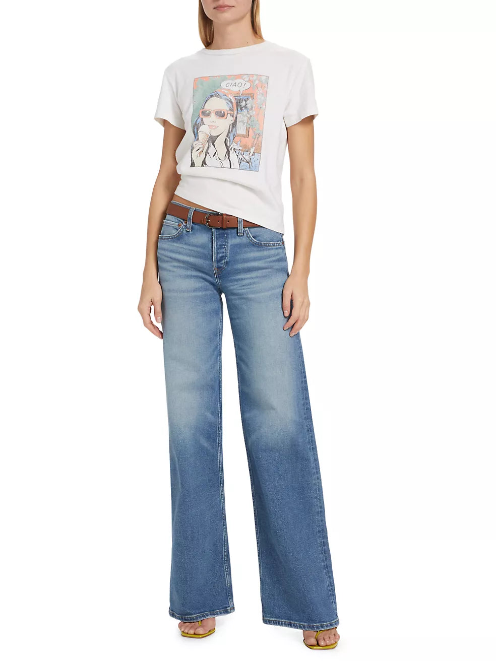 Mid Rise Wide Leg Denim