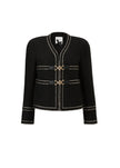 Contrast Stitch Textured Jacket w/ Lock Detail