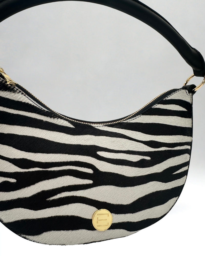 Sawyer Shoulder Bag- Zebra Haircalf
