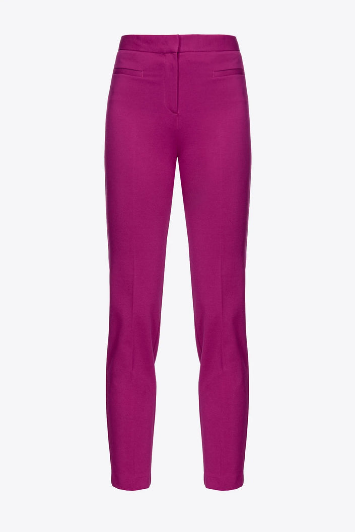 Slim Fitting Magenta Trousers