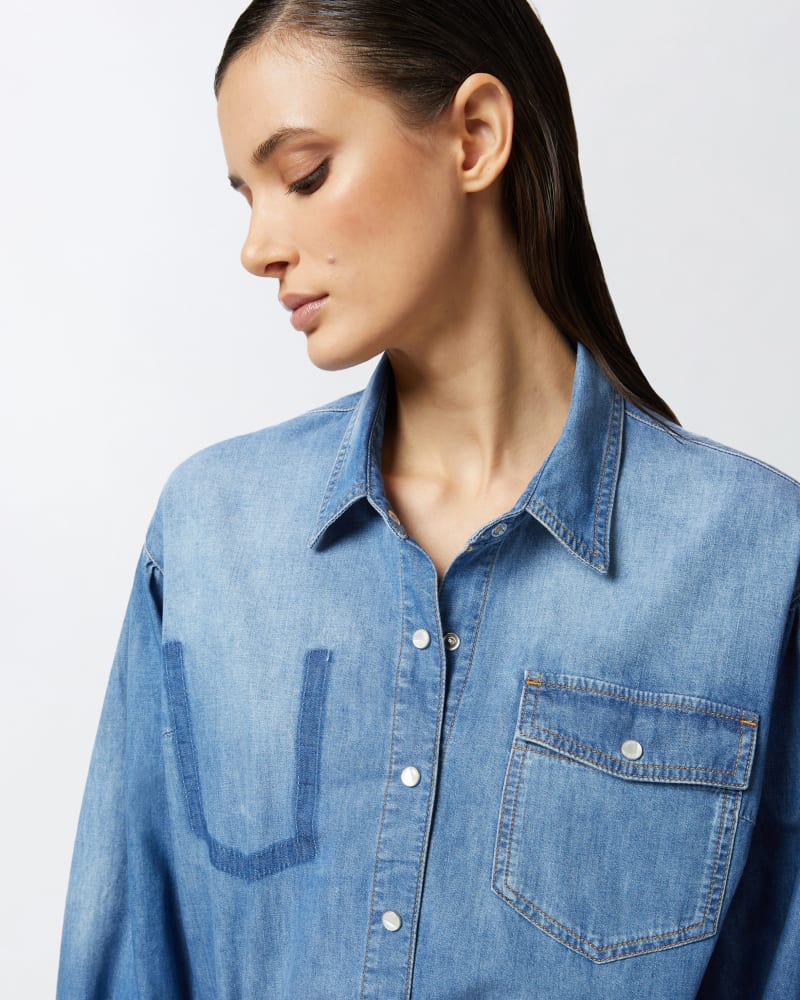 Puff Sleeve Denim Shirt