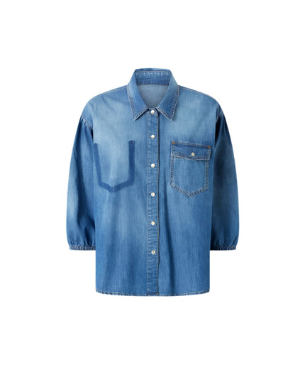 Puff Sleeve Denim Shirt