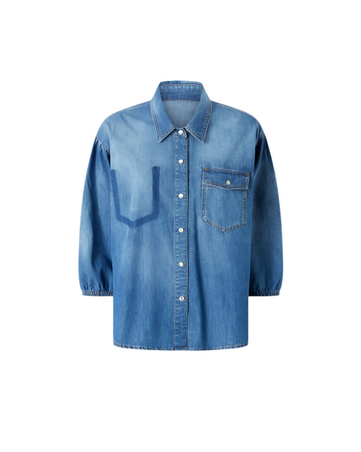 Puff Sleeve Denim Shirt
