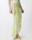 Pleated Floral Midi Skirt