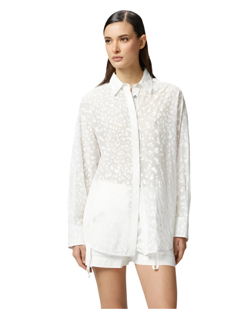 Radiant White Cheetah Blouse