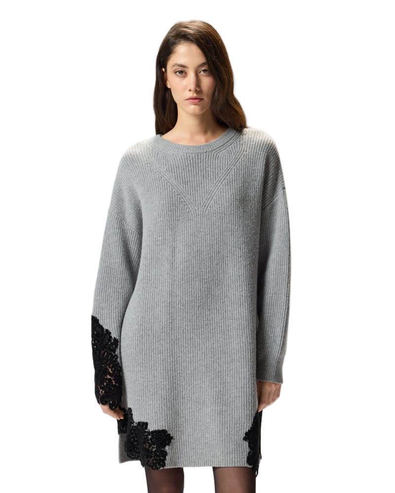 PINKO Knit Lace Mini Dress