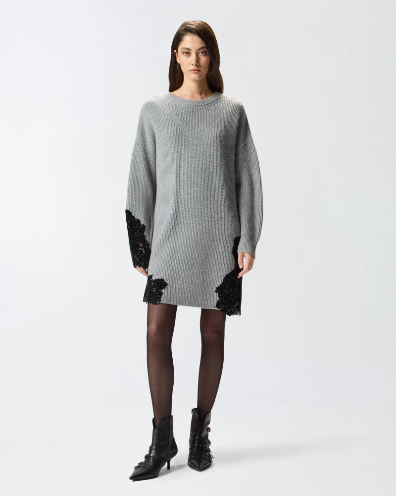 PINKO Knit Lace Mini Dress