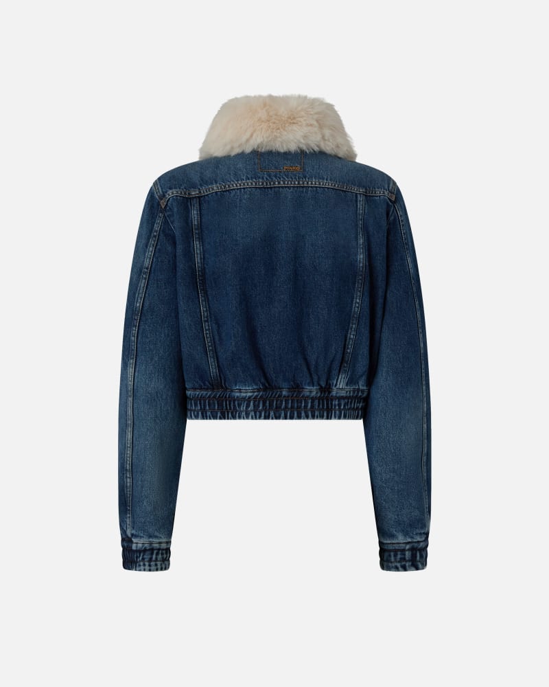 Denim Trucker Jacket with Faux Fur Collar