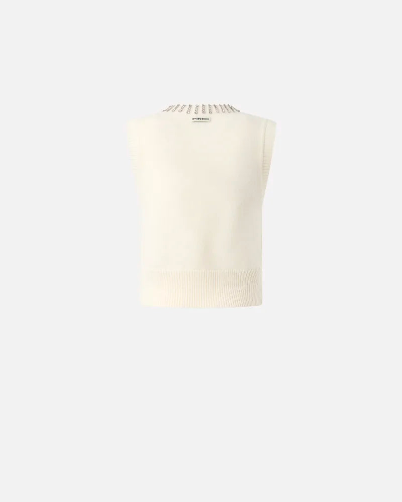 Rhinstone Knit Vest
