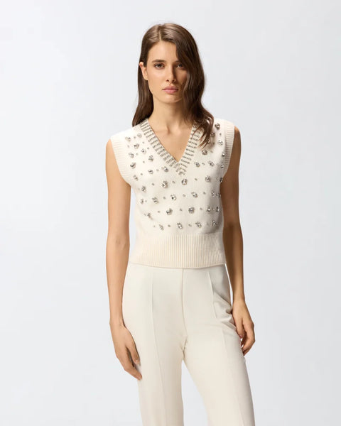 Rhinstone Knit Vest