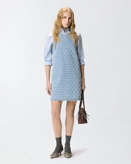Rhinestone Denim Mini Dress