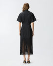PINKO- Long Shirt Dress w/ Fringing & Metallic Details - Edit by Elaine Turner