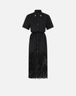 PINKO- Long Shirt Dress w/ Fringing & Metallic Details - Edit by Elaine Turner