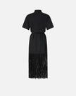 PINKO- Long Shirt Dress w/ Fringing & Metallic Details - Edit by Elaine Turner