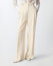 PINKO- Straight Cut Trousers w/ Pressed Pleat Detail - Edit by Elaine Turner