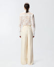 PINKO- Straight Cut Trousers w/ Pressed Pleat Detail - Edit by Elaine Turner