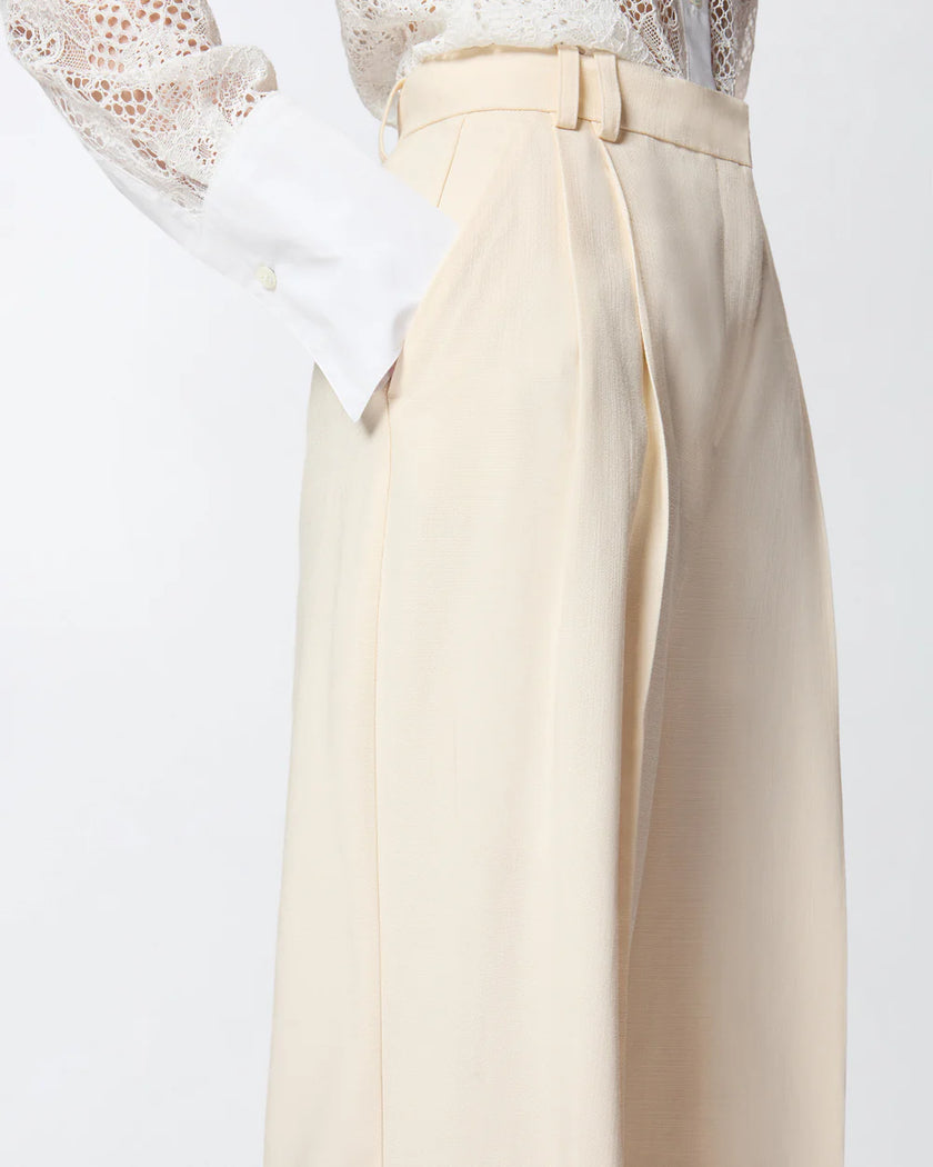 PINKO- Straight Cut Trousers w/ Pressed Pleat Detail - Edit by Elaine Turner