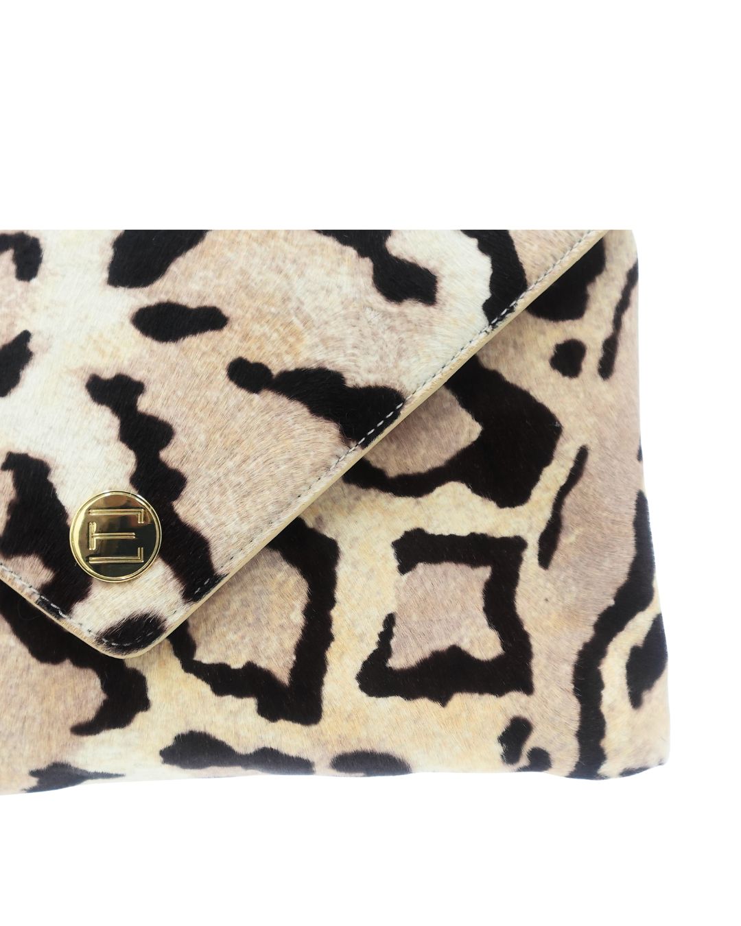 Bella Clutch- Ocelot Snow Leopard Haircalf