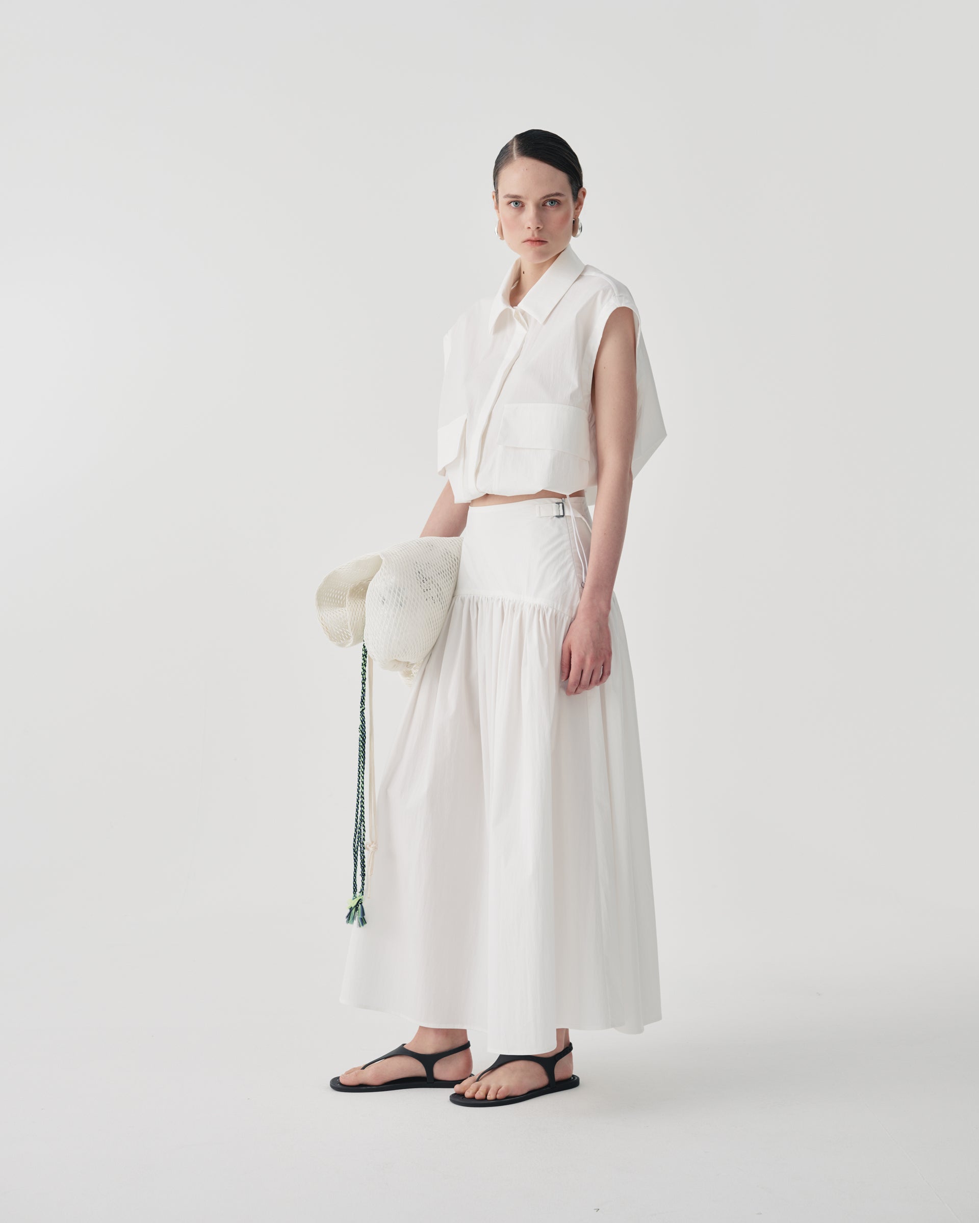 Beatrice b.- Crisp White Drop Waist Skirt - Edit by Elaine Turner
