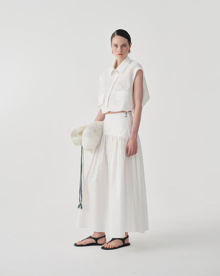 Beatrice b.- Crisp White Drop Waist Skirt