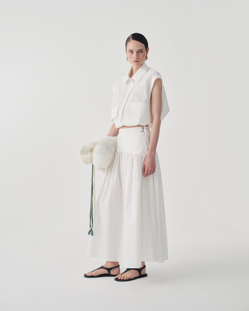 Beatrice b.- Crisp White Drop Waist Skirt - Edit by Elaine Turner