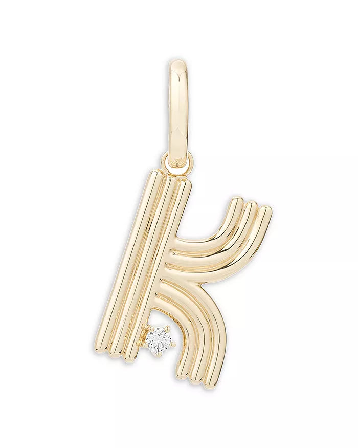 Groovy Diamond Initial Hinged Charm