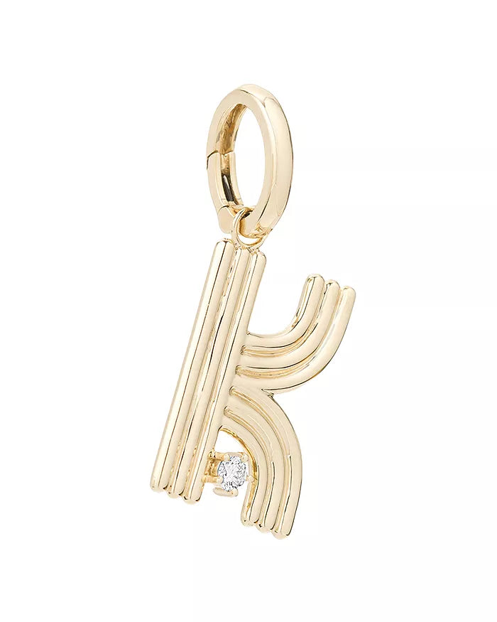 Groovy Diamond Initial Hinged Charm
