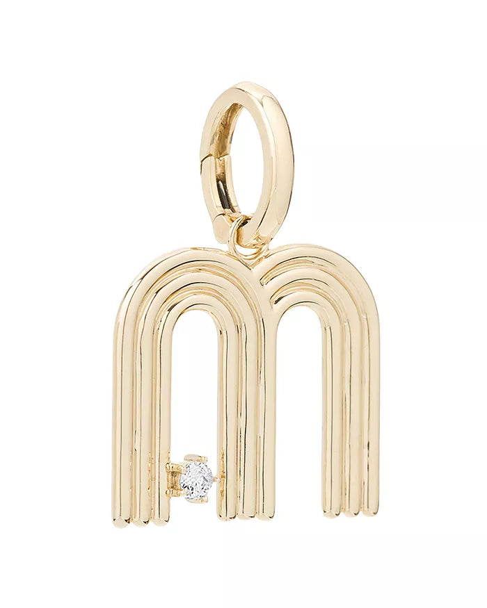 Groovy Diamond Initial Hinged Charm