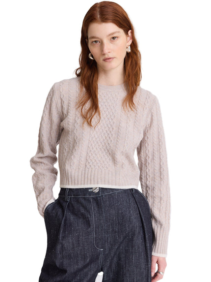 Cable Knit Crew Neck Sweater
