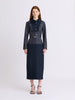 Denim Combo Midi Skirt