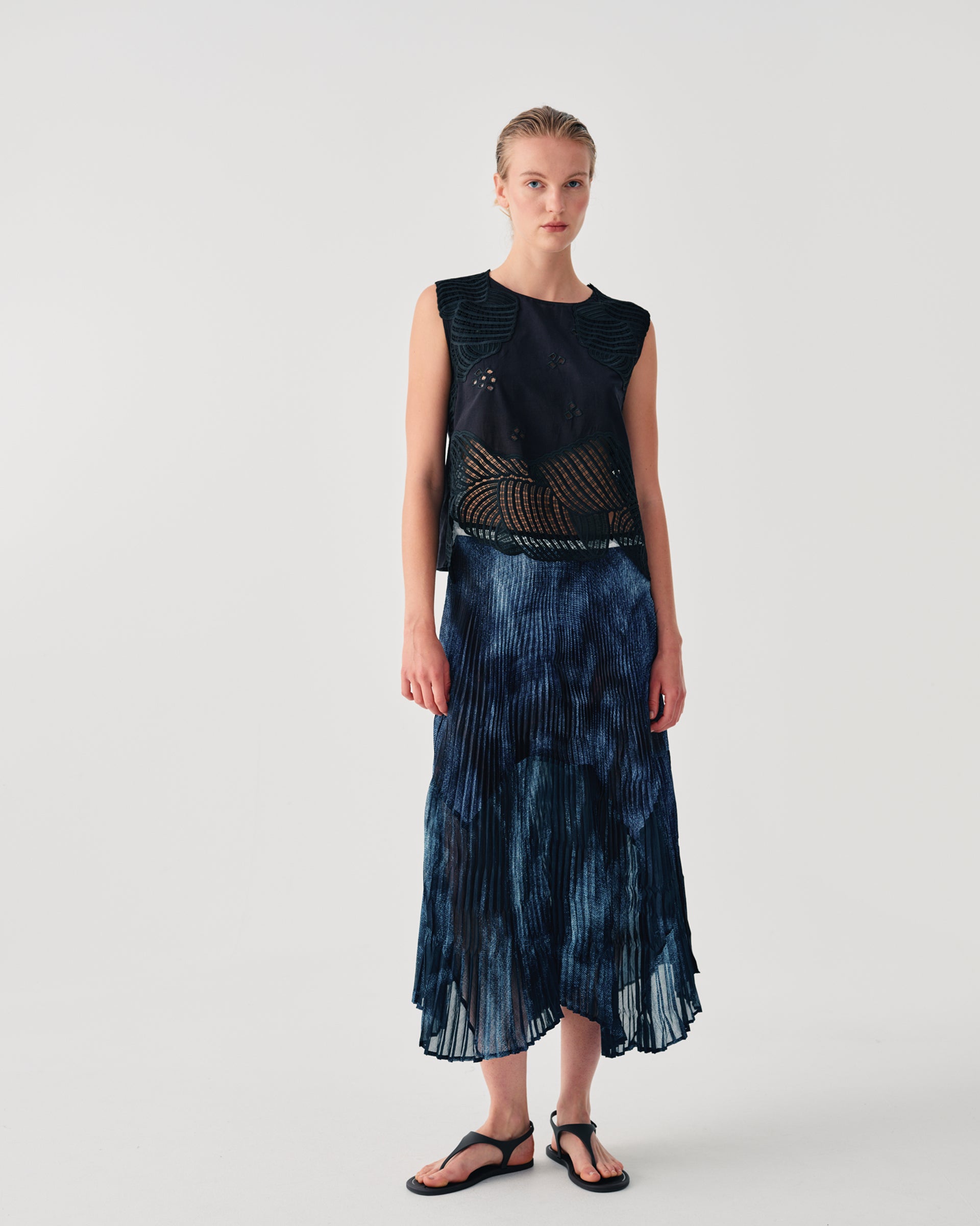 Beatrice b.- Printed Pleated Midi Skirt - Edit by Elaine Turner