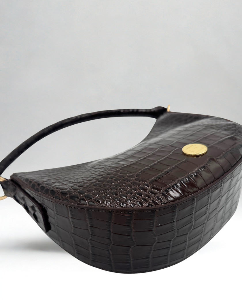 Sawyer Shoulder Bag- Chocolate Croc
