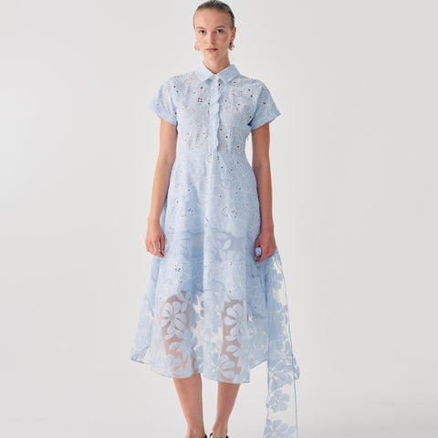 Clear Water Floral Midi Dress