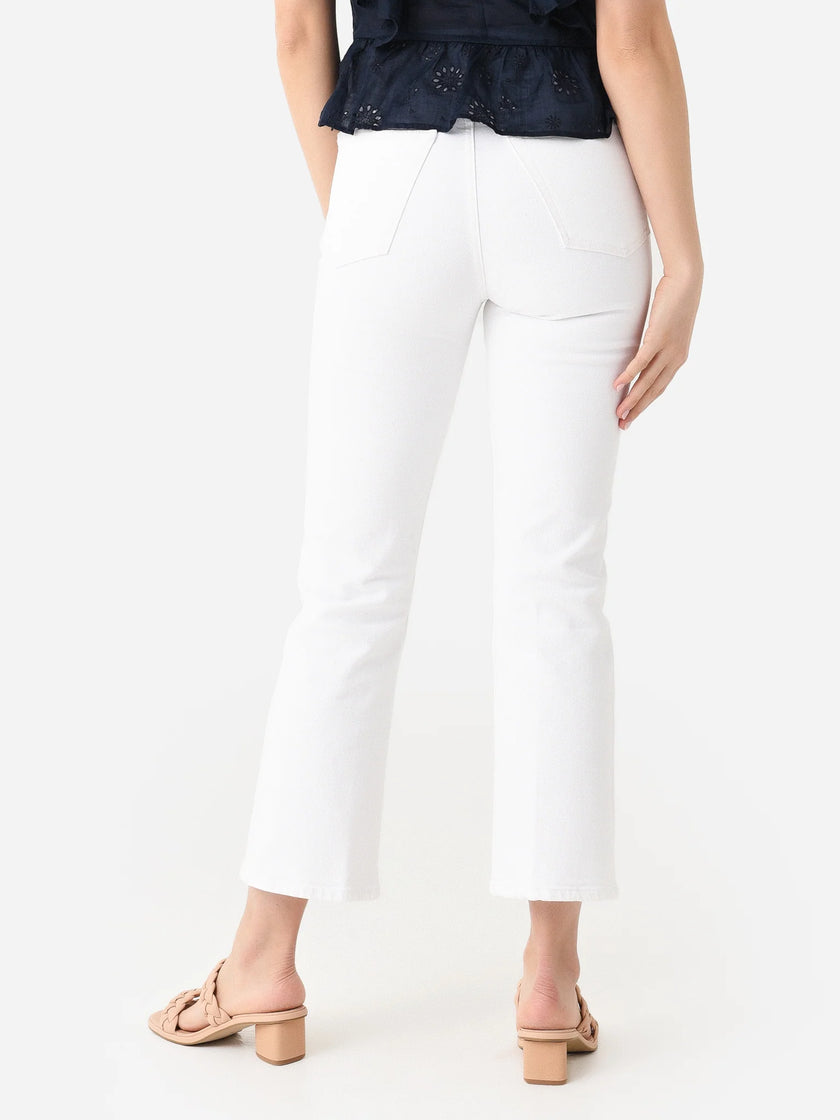 70's Crop Boot Cut Jeans- White