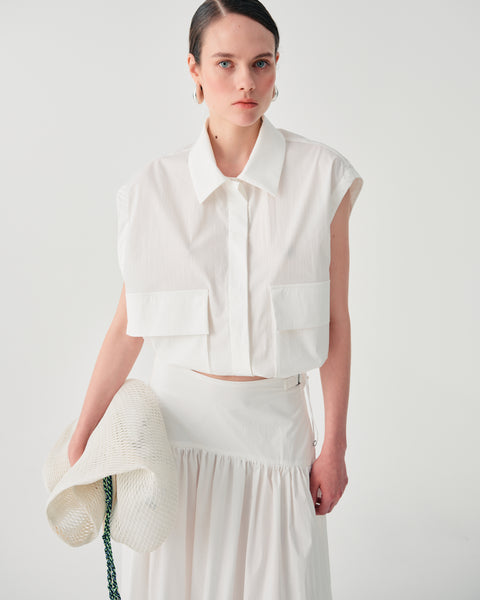 Tailored White Tank Button Down